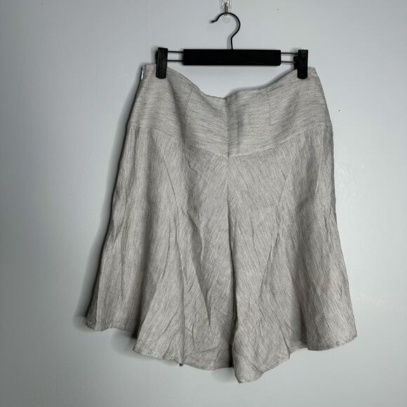 Cabi‎ Woman's White + Black Luna Linen Blend One Fine Day Circle Skirt A-Line 6 - Picture 8 of 9